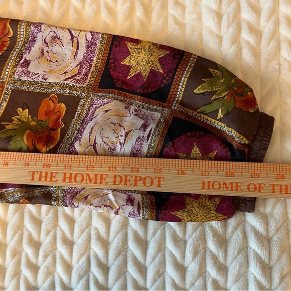 Vintage Feel Free by G.C Women's Multicolor Patterned Silk Bomber Jacket Medium - Picture 11 of 12